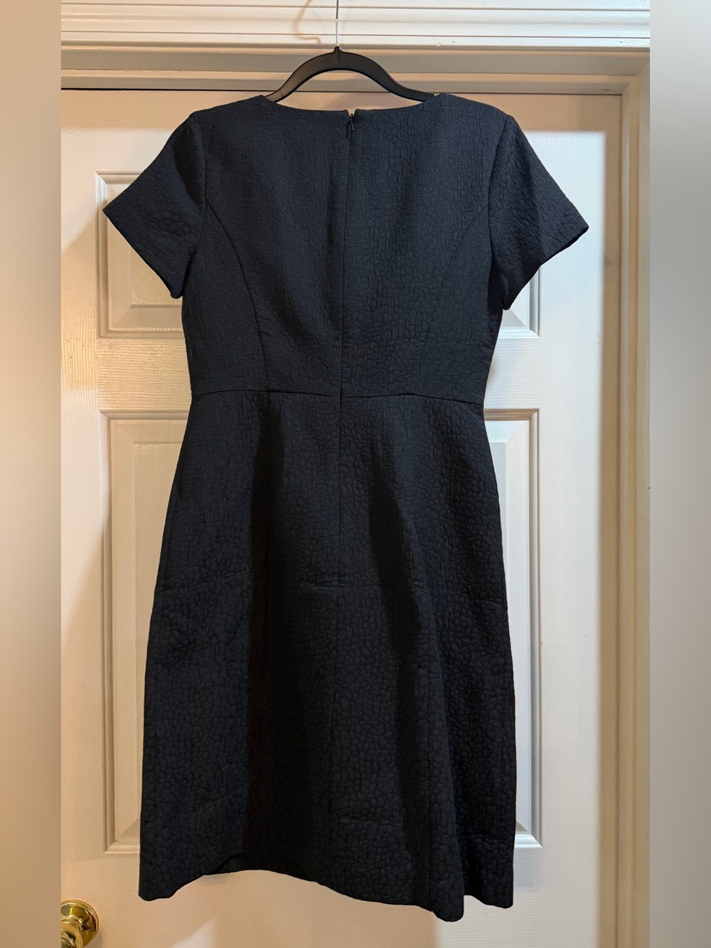 Talbots Black Textured Short-Sleeve Midi Sheath Dress NWT - Picture 3 of 6